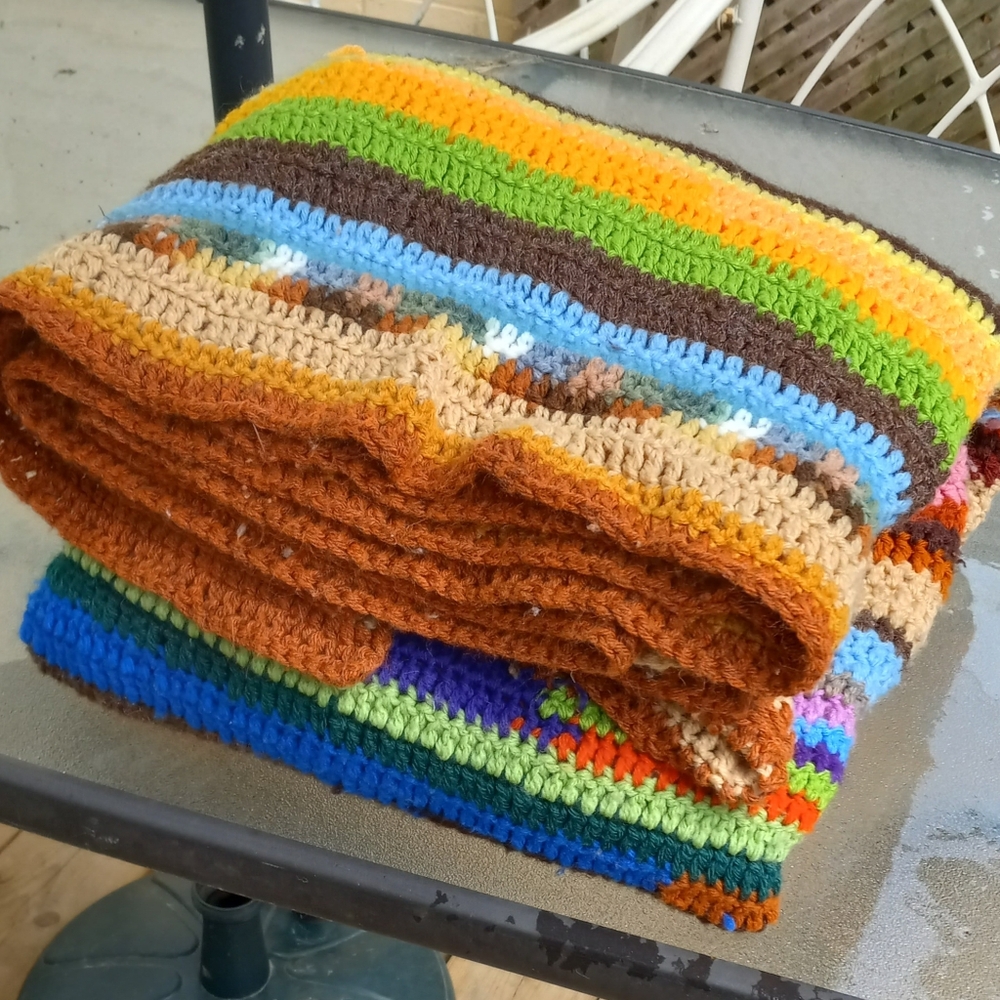 Colorful Striped Crochet Blanket - Picture 2 of 6